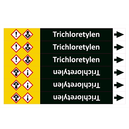 Značení potrubí ISO 20560, trichloretylén